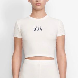 SKIMS Winter Olympics Capsule Rib Cropped Sleep Tee
